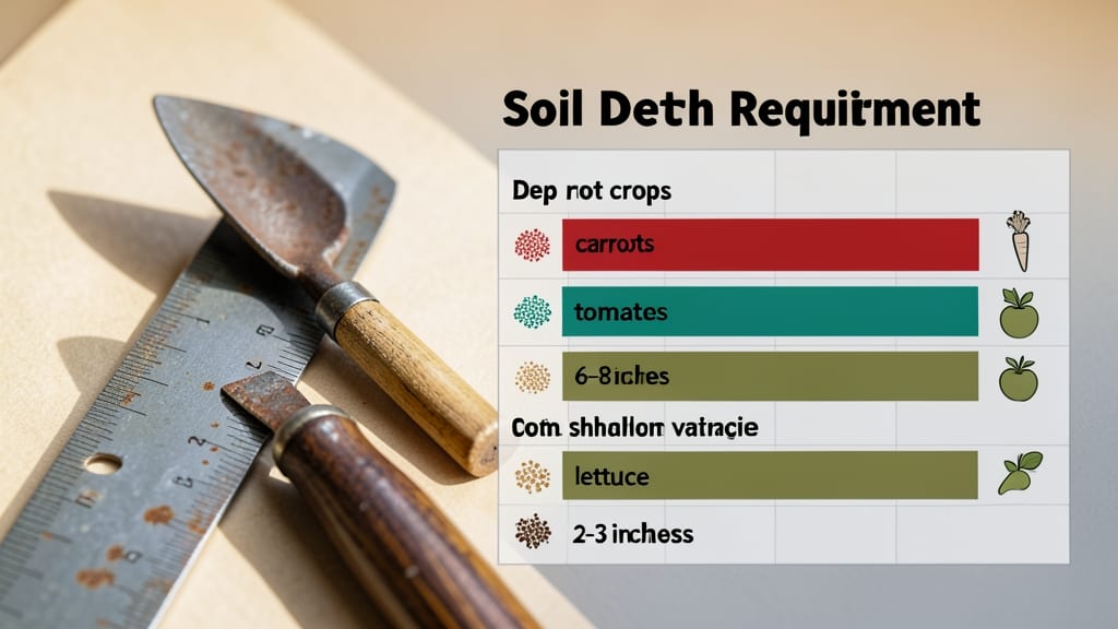 Soil Depth for Vegetables Chart: Root Zone Requirements by Plant Type