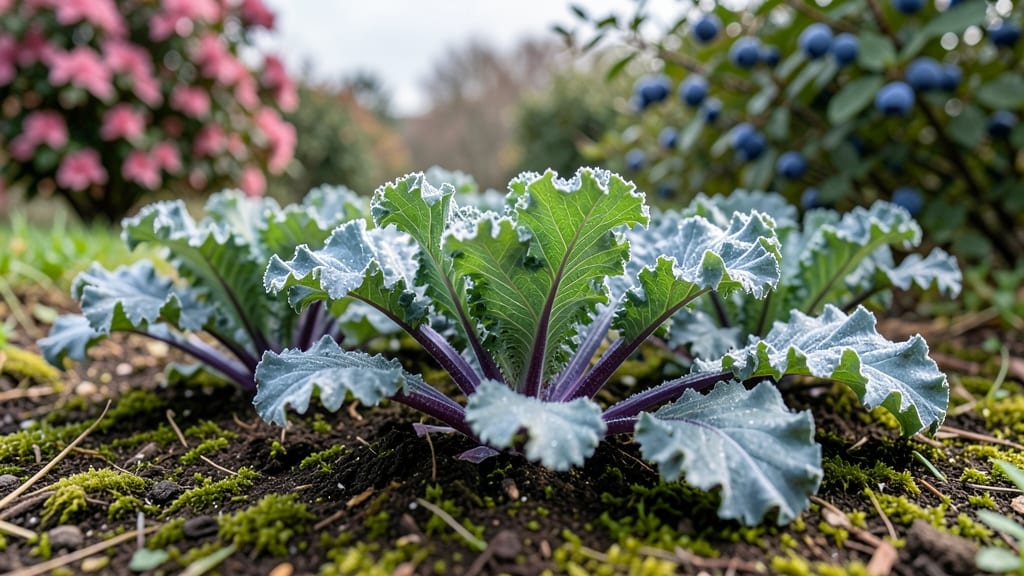Kale with Blue Curled Leaves