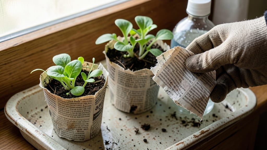 Newspaper Shreds for Seedlings