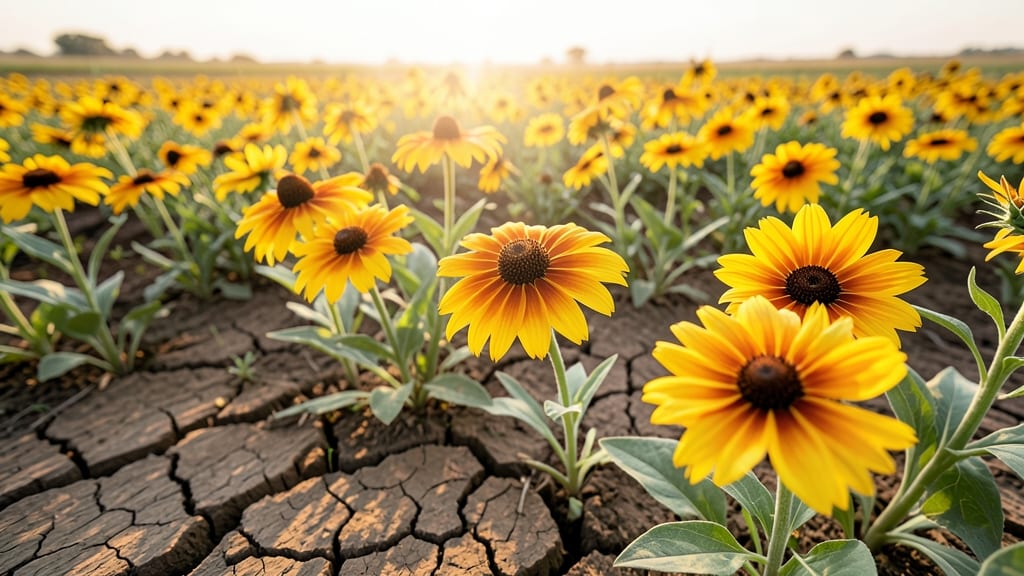 Black-Eyed Susan Golden Annual Flower Border