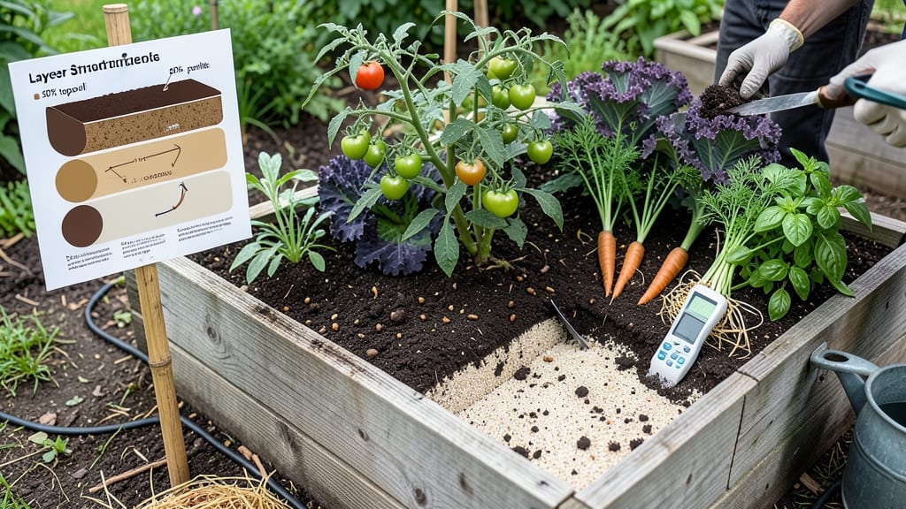 Soil Composition for Raised Vegetable Garden: Loam Percentages and Drainage Rules