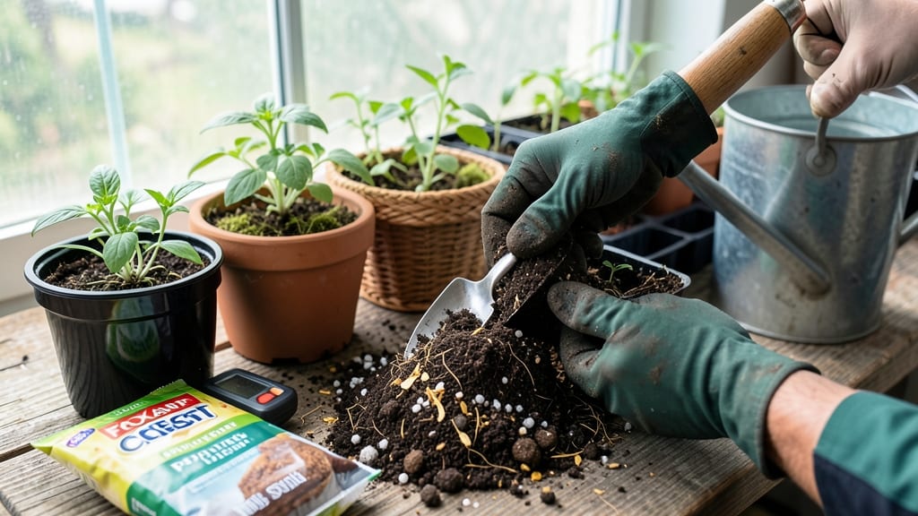 Professional Potting Soil Mix: Balanced Air-Pocket Formula for Root Vitality